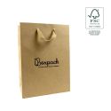 Bolsa de papel ecológica FSC kraft para joyería, bisutería y relojería 180x250x100 mm FE-B-L-K