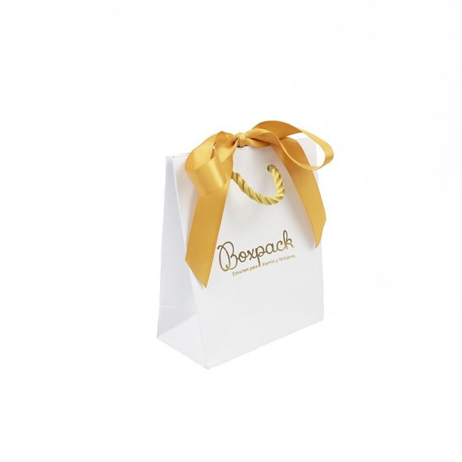 Bolsa ribbons de papel mate para joyería bisutería y relojería 120x150x65 mm BR-M-B