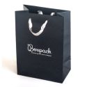 Bolsa de papel con asa de cinta gris para joyería, bisutería y relojería 180x250x100 mm BQ-L-G
