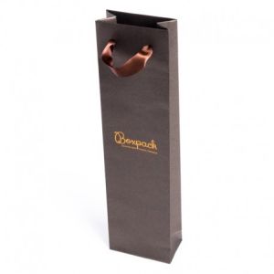 Bolsa de papel con asa de cinta marrón para joyería, bisutería y relojería 80x300x45 mm BQ-B-M