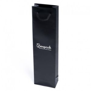 Bolsa de papel mate negra para joyería bisutería y relojería 80x300x45 mm B-B-N