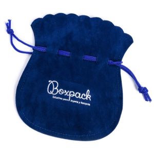 Bolsa textil de antelina azul para joyería y bisutería 120x140  mm A-104-A