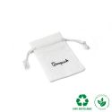 Bolsa textil de algodón color blanco para joyería y bisutería 65x95 mm C-301-B