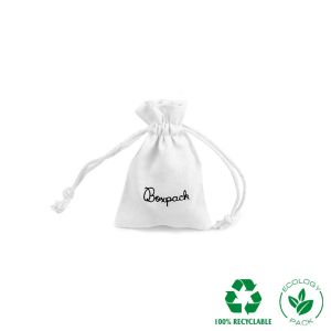 Bolsa textil de algodón color blanco para joyería y bisutería 65x95 mm C-301-B
