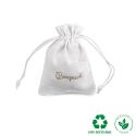 Bolsa textil de algodón color blanco para joyería y bisutería 95x120 mm C-302-B