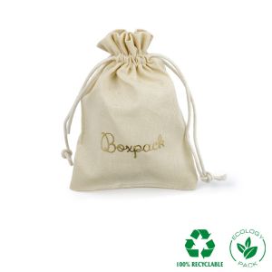 Bolsa textil de algodón color natural para joyería y bisutería 105X145 mm C-303-NA