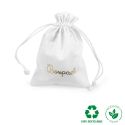 Bolsa textil de algodón color blanco para joyería y bisutería 105X145 mm C-303-B