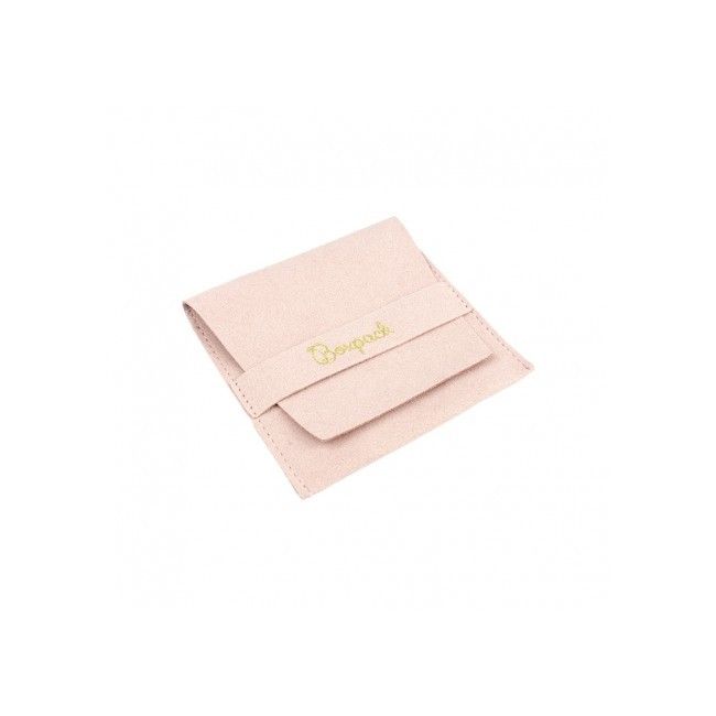 Bolsa textil de microfibra color rosa empolvado para joyería y bisutería 79x79 mm M-402-RE