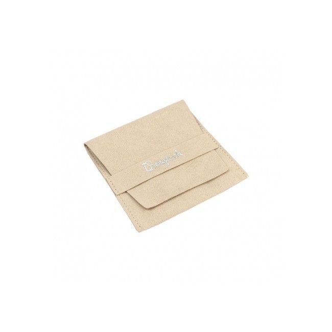 Bolsa textil de microfibra color arena para joyería y bisutería 79x79 mm M-402-AR
