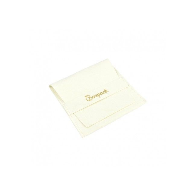 Bolsa textil de microfibra color marfil para joyería y bisutería 79x79 mm M-402-MR