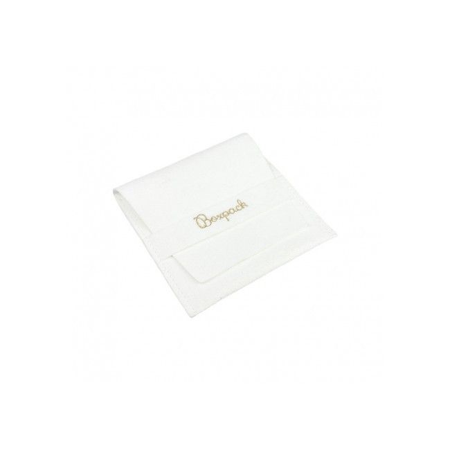 Bolsa textil de microfibra color blanco para joyería y bisutería 79x79 mm M-402-B