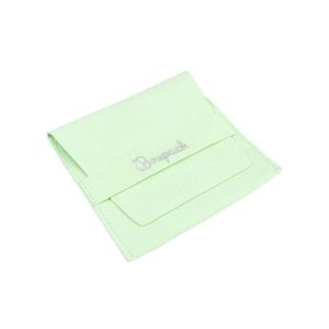 Bolsa más taco de microfibra menta para pendientes con cierre de solapa y cinturón para joyería y bisutería.