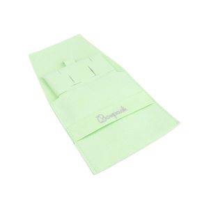 Bolsa más taco de microfibra menta para pendientes con cierre de solapa y cinturón para joyería y bisutería.