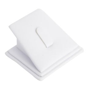 Expositor blanco de polipiel para anillo de joyería, bisutería y joyas DP-2-B