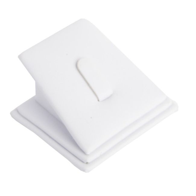 Expositor blanco de polipiel para anillo de joyería, bisutería y joyas DP-2-B