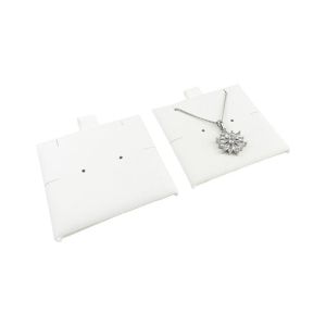 Bolsa más taco de microfibra blanco para pendientes con cierre de solapa y cinturón para joyería y bisutería.