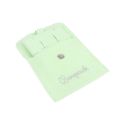 Bolsa más taco de microfibra menta para pendientes con cierre de solapa y botón para joyería y bisutería.