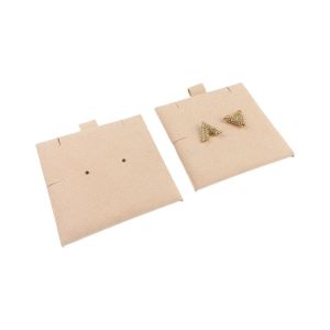 Bolsa más taco de microfibra nude para pendientes con cierre de solapa y botón para joyería y bisutería.