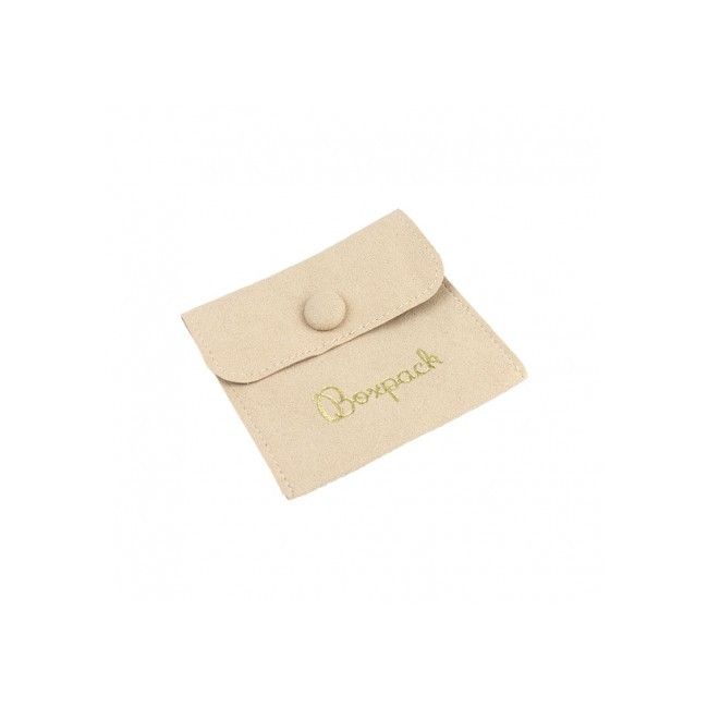 Bolsa textil de microfibra color arena para joyería y bisutería 79x79 mm M-502-AR