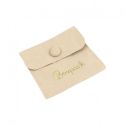 Bolsa textil de microfibra color arena para joyería y bisutería 79x79 mm M-502-AR