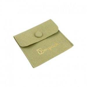 Bolsa textil de microfibra color caqui para joyería y bisutería 79x79 mm M-502-CQ