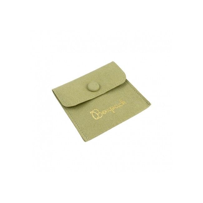 Bolsa textil de microfibra color caqui para joyería y bisutería 79x79 mm M-502-CQ
