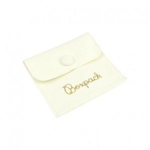 Bolsa textil de microfibra color marfil para joyería y bisutería 79x79 mm M-502-MR