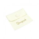 Bolsa textil de microfibra color marfil para joyería y bisutería 79x79 mm M-502-MR