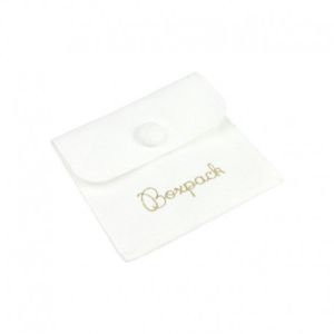 Bolsa textil de microfibra color blanco para joyería y bisutería 79x79 mm M-502-B
