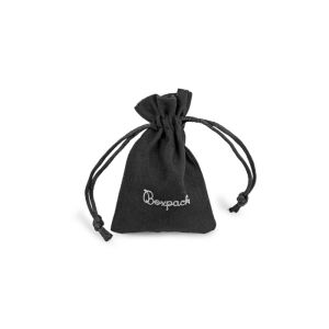 Bolsa textil suede color negro para joyería y bisutería 65x95 mm S-301-N