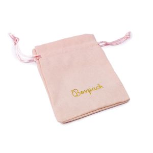 Bolsa textil suede color rosa empolvado para joyería y bisutería 95x120 mm S-302-RE