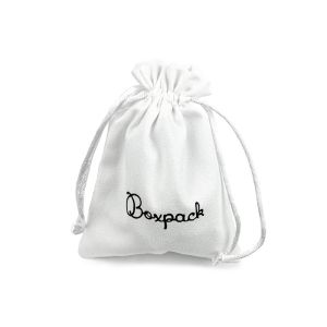 Bolsa textil suede color blanco para joyería y bisutería 105x145 mm S-303-B