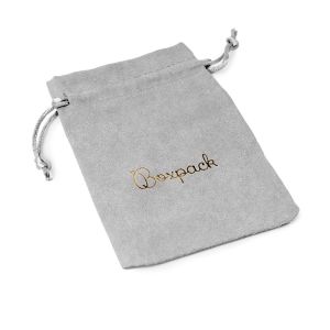 Bolsa textil suede color gris para joyería y bisutería 105x145 mm S-303-G