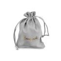 Bolsa textil suede color gris para joyería y bisutería 105x145 mm S-303-G