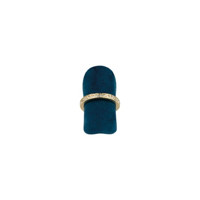 Expositor forrado en velvet azul para anillo de joyería bisutería y joyas IF-1-A