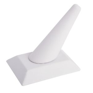 Expositor blanco de polipiel para anillo de joyería, bisutería y joyas DP-5-B