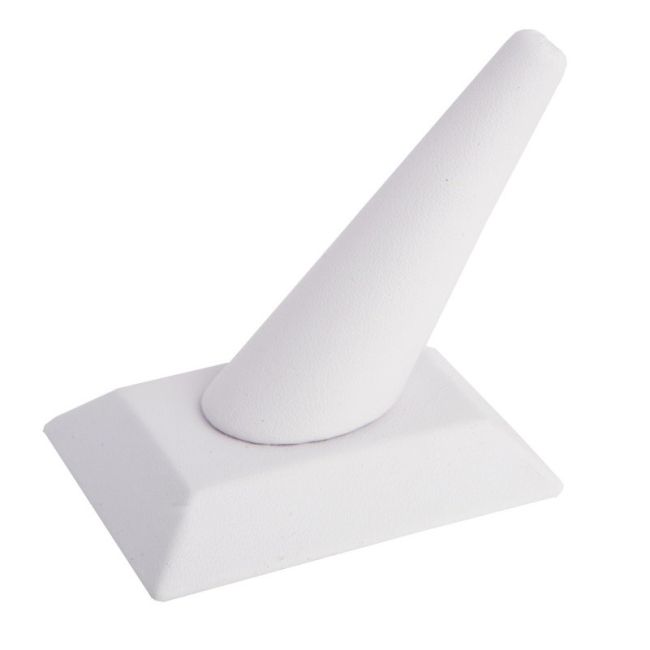 Expositor blanco de polipiel para anillo de joyería, bisutería y joyas DP-5-B