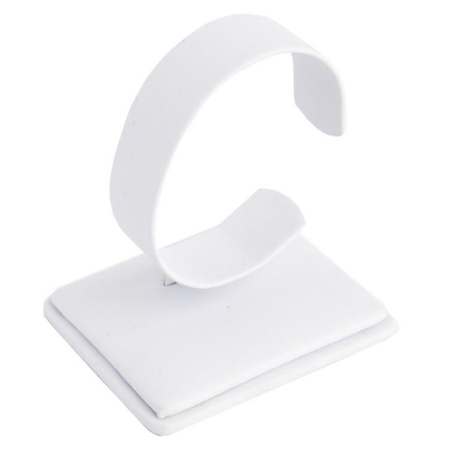Expositor blanco de polipiel para reloj de joyería, bisutería y joyas DP-10-B