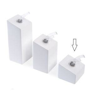 Expositores blancos de madera lacada para anillo de joyería bisutería y joyas