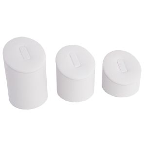 Expositores blanco de polipiel para anillos de joyería, bisutería y joyas DP-15-B
