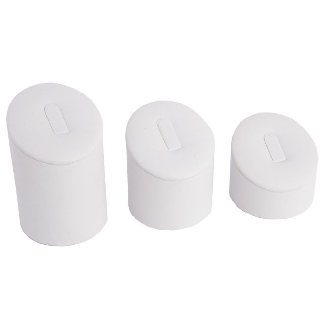 Expositores blanco de polipiel para anillos de joyería, bisutería y joyas DP-15-B