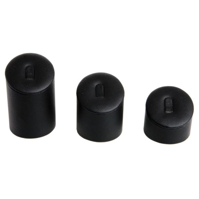 Expositores negro de polipiel para anillos de joyería, bisutería y joyas DP-15-N