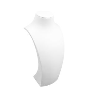 Expositor blanco de polipiel para collar de joyería, bisutería y joyas DP-L-B