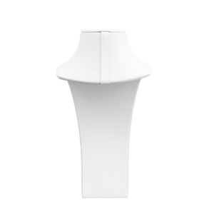 Expositor blanco de polipiel para collar de joyería, bisutería y joyas DP-L-B