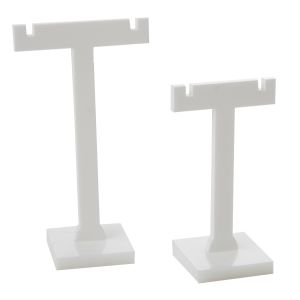 Expositor blanco de plástico para pendientes de joyería, bisutería y joyas D-6-B