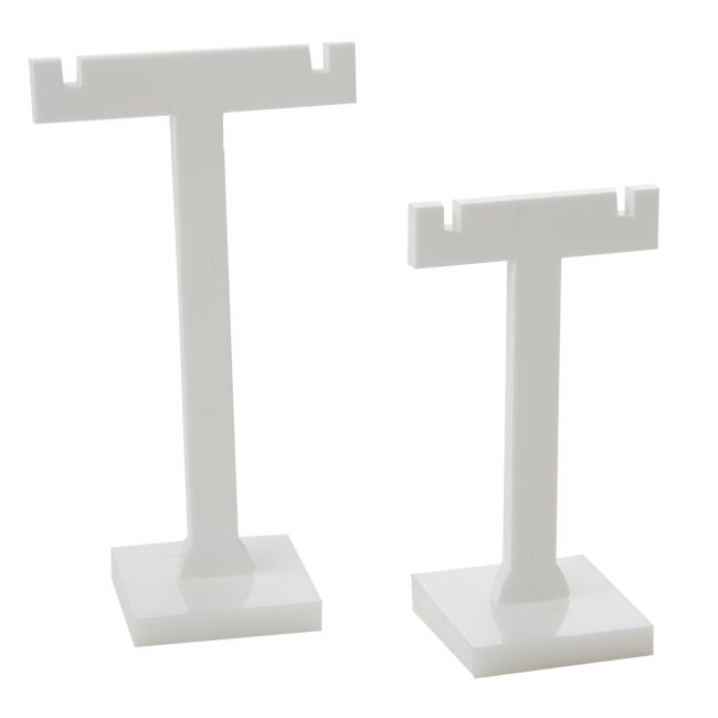 Expositor blanco de plástico para pendientes de joyería, bisutería y joyas D-6-B