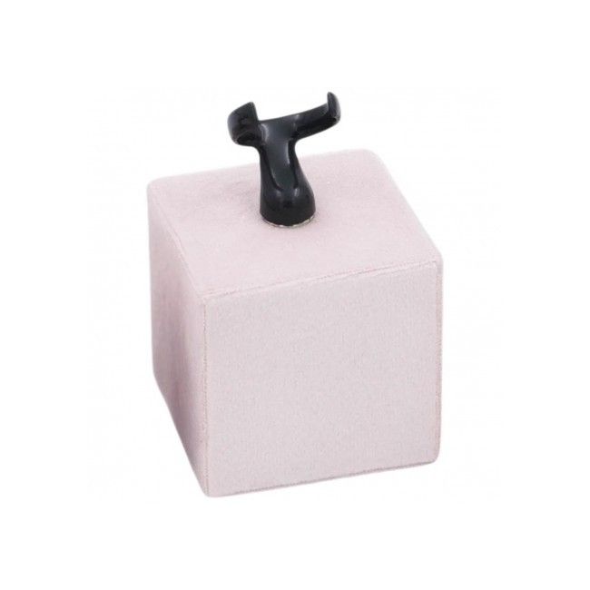 Expositor forrado en velvet rosa para anillo de joyería bisutería y joyas IF-3-RS.