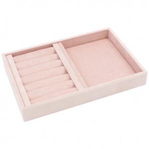 Bandeja forrada en velvet rosa para anillo o universal de joyería bisutería y joyas IF-10-RS.