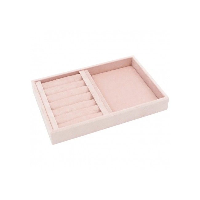 Bandeja forrada en velvet rosa para anillo o universal de joyería bisutería y joyas IF-10-RS.
