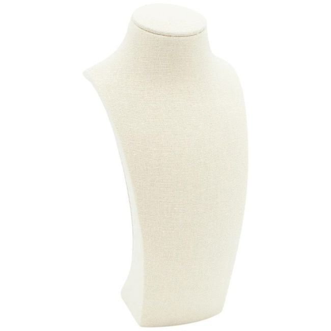 Expositor forrado en lino beige para collar o colgante de joyería, bisutería y joyas EL-9-BE